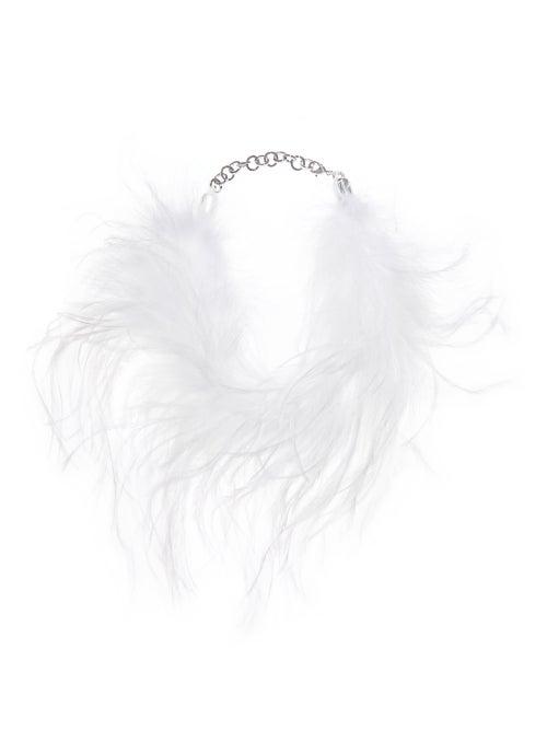 Matchesfashion.com Alessandra Rich - Marabou Feather Choker - Womens - White
