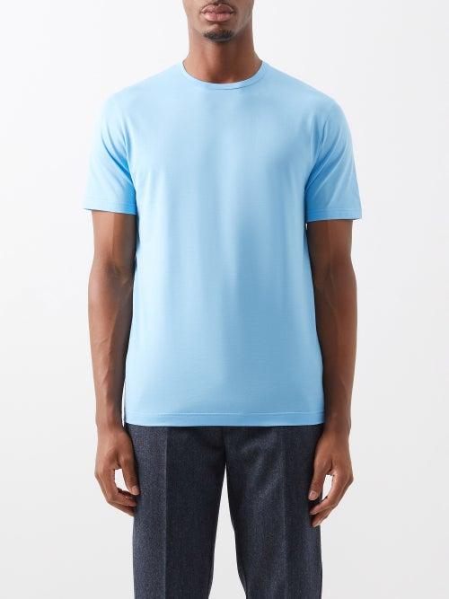 Sunspel - Supima Cotton-jersey T-shirt - Mens - Blue