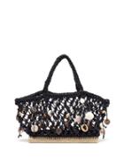 Matchesfashion.com Altuzarra - Espadrille Small Shell Charm Macram Tote Bag - Womens - Navy Multi