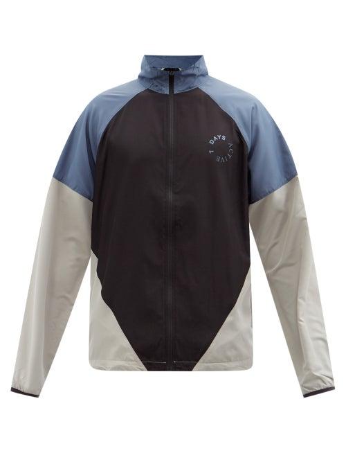 7 Days Active - High-neck Technical-shell Running Jacket - Mens - Grey Multi