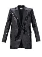 Matchesfashion.com Saint Laurent - Sequin-embellished Wool Tuxedo Jacket - Womens - Black