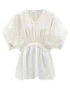Ladies Beachwear Merlette - Silas Hand-smocked Cotton-poplin Blouse - Womens - Ivory