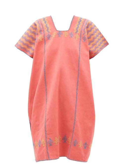 Matchesfashion.com Pippa Holt - No.179 Embroidered Cotton Kaftan - Womens - Pink Multi