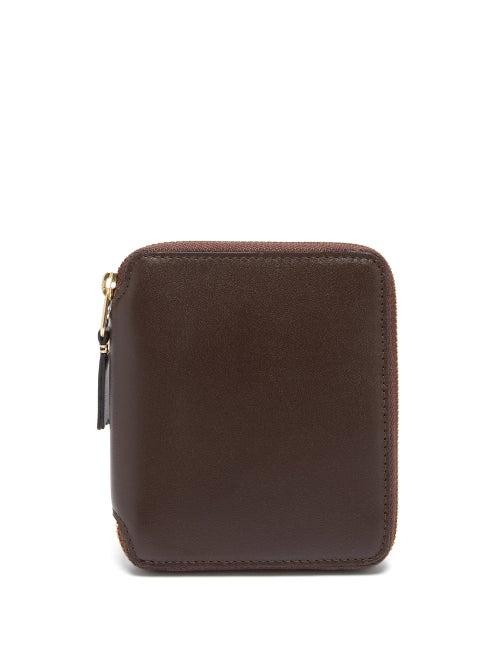 Matchesfashion.com Comme Des Garons Wallet - Zip-around Leather Wallet - Mens - Brown