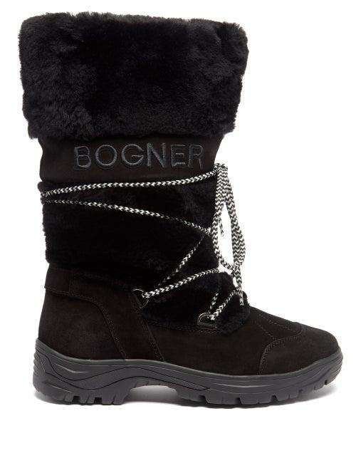 Bogner - Alta Badia Faux-shearling Trim And Suede Boots - Womens - Black