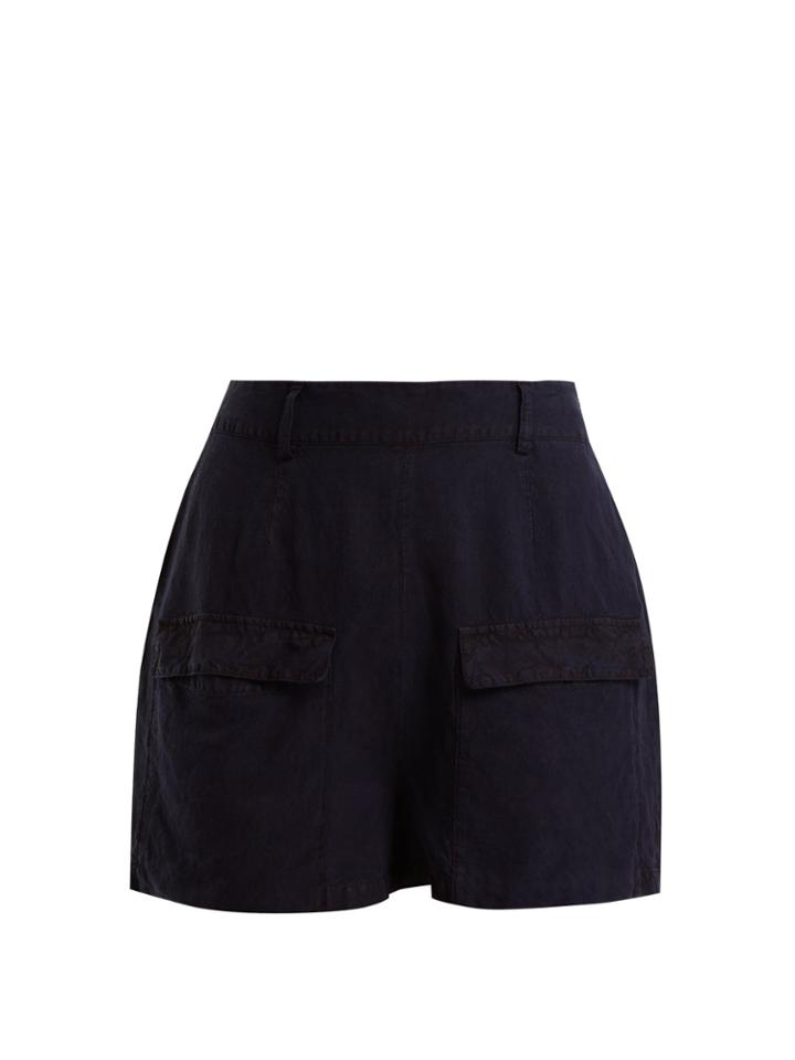 Falke Gold Bermuda Linen And Silk-blend Shorts