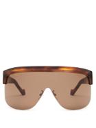 Matchesfashion.com Loewe - Show D Frame Visor Sunglasses - Womens - Tortoiseshell