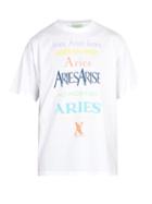 Matchesfashion.com Aries - Logo Print Cotton T Shirt - Mens - White