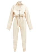 Matchesfashion.com Dodo Bar Or - Piki Tapered-leg Leather Jumpsuit - Womens - Cream