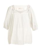 Mes Demoiselles Hamilton Lace-insert Cotton-voile Tunic Top