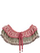 Matchesfashion.com Zimmermann - Amari Tiered Cotton Blend Cropped Top - Womens - Multi