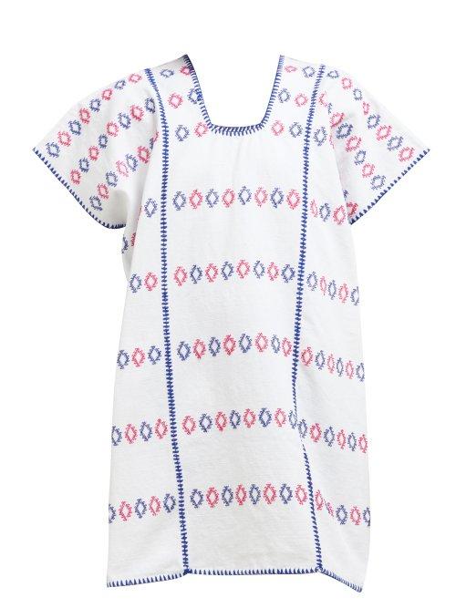 Matchesfashion.com Pippa Holt - No. 96 Embroidered Cotton Kaftan - Womens - White Multi