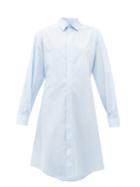 Matchesfashion.com Maison Margiela - Cotton Shirt Dress - Womens - Light Blue