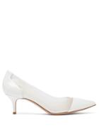 Matchesfashion.com Gianvito Rossi - Plexi Soft 55 Point-toe Leather Pumps - Womens - White
