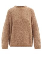 Matchesfashion.com Lauren Manoogian - Curved-sleeve Alpaca And Wool-blend Boucl Sweater - Womens - Brown