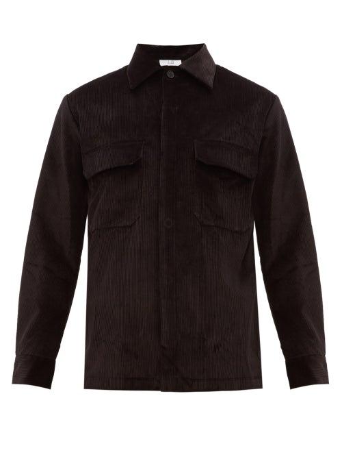 Matchesfashion.com Dunhill - Spread Collar Cotton Corduroy Overshirt - Mens - Black