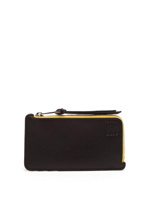 Matchesfashion.com Loewe - Rainbow Anagram Leather Cardholder - Mens - Black Multi