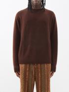 The Elder Statesman - Crew-neck Cashmere Sweater - Mens - Burgundy