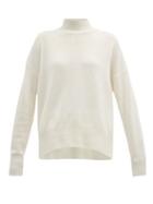 Matchesfashion.com Jil Sander - Rib Knitted Cashmere Roll Neck Sweater - Womens - Ivory