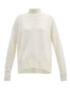 Matchesfashion.com Jil Sander - Rib Knitted Cashmere Roll Neck Sweater - Womens - Ivory