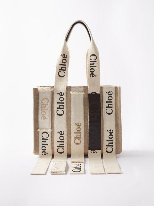 Chlo - Woody Multi-strap Canvas Tote Bag - Womens - Beige