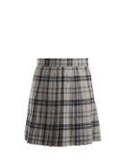 Matchesfashion.com Thom Browne - Checked Pleated Wool Blend Skirt - Womens - Grey Multi