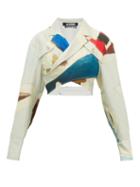 Matchesfashion.com Jacquemus - Cropped Abstract Print Shirt - Womens - Ivory Multi