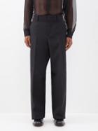 Valentino - High-rise Wool-blend Suit Trousers - Mens - Black