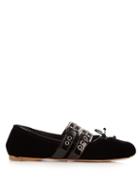 Miu Miu Velvet And Patent-leather Flats