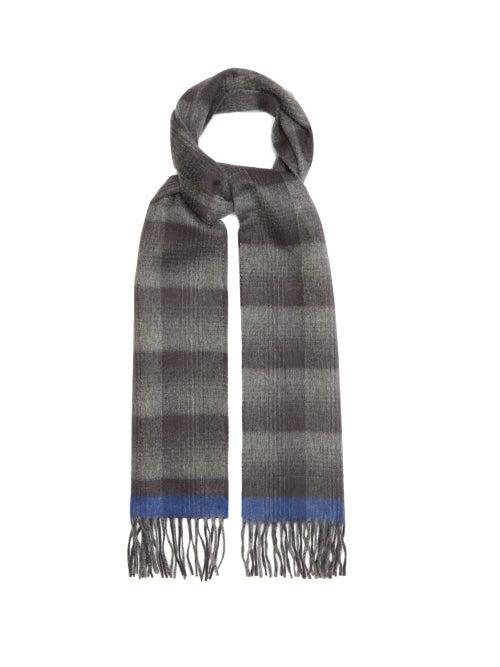 Matchesfashion.com Begg & Co. - Arran Brix Checked Cashmere Scarf - Mens - Grey Multi