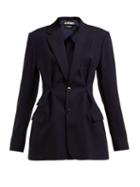 Matchesfashion.com Jacquemus - Raffaela Basketweave Wool Blazer - Womens - Navy