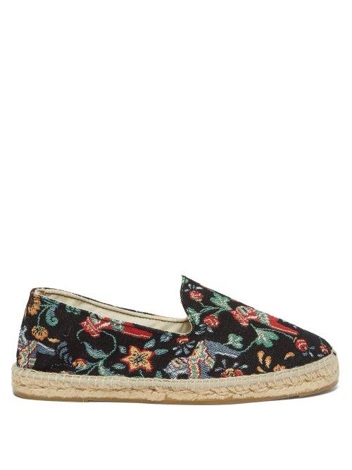 Matchesfashion.com Maneb - London Flower Jacquard Espadrilles - Mens - Black Multi