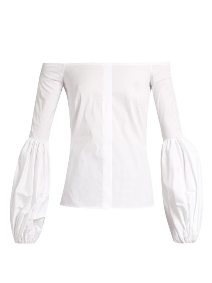 Caroline Constas Gisele Balloon-sleeve Off-the-shoulder Blouse
