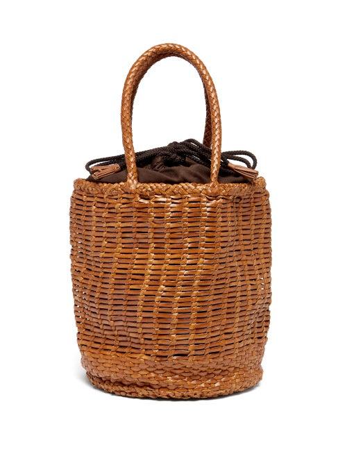 Dragon Diffusion - Bali Woven-leather Bucket Bag - Womens - Tan