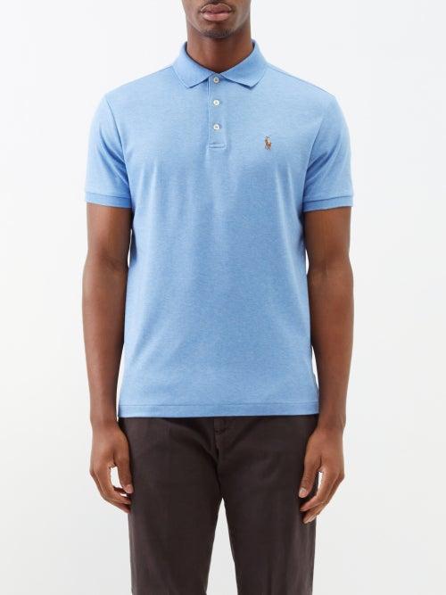 Polo Ralph Lauren - Custom-fit Logo-embroidered Cotton Polo Shirt - Mens - Blue