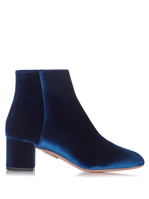 Aquazzura Baroque Velvet Ankle Boots