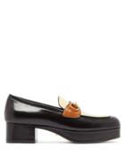 Matchesfashion.com Gucci - Horsebit Leather Platform Loafers - Womens - Black White
