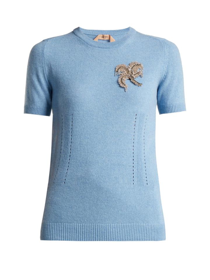 No. 21 Crystal-appliqu Cashmere Sweater