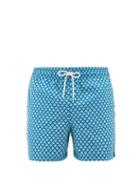 Matchesfashion.com Derek Rose - Tropez 7 Geometric-print Technical Swim Shorts - Mens - Blue Multi