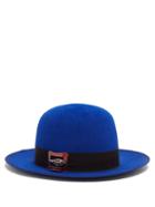Gucci - Tiger-brooch Felt Hat - Womens - Blue