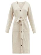 Matchesfashion.com Co - Longline Belted Wool-blend Cardigan - Womens - Light Cream