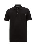 Matchesfashion.com Givenchy - Logo Ribbon Cotton Piqu Polo Shirt - Mens - Black