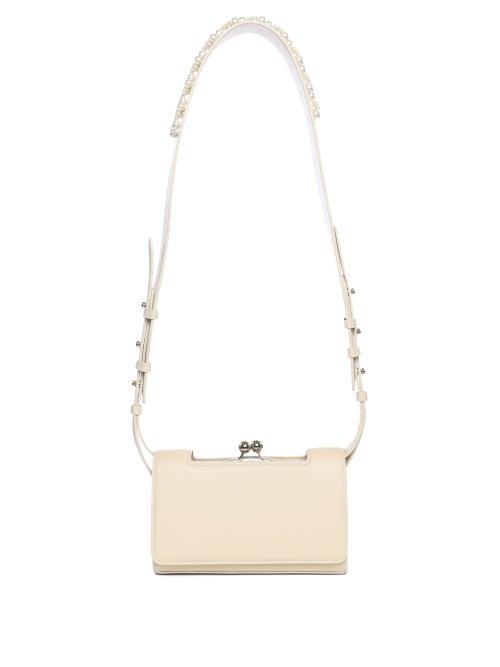 Simone Rocha - Snap Embellished-strap Leather Cross-body Bag - Womens - Cream