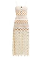 Matchesfashion.com Self-portrait - Crochet Floral Dress - Womens - Ivory