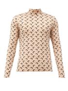 Matchesfashion.com Marine Serre - Crescent Moon-print Recycled-jersey Top - Mens - Tan