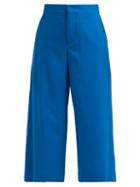 Matchesfashion.com Marni - Wide Leg Wool Twill Trousers - Womens - Blue