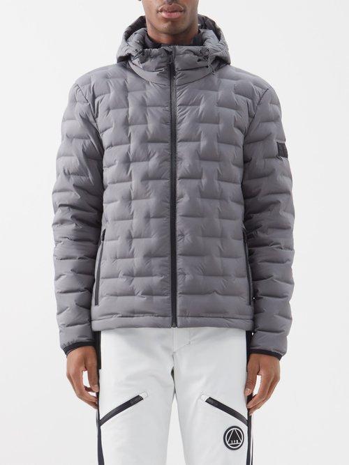 Sportalm - Ace Logo-patch Quilted Hooded Down Ski Jacket - Mens - Grey