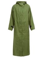 Matchesfashion.com Kassl Editions - Parachut Hooded Cotton Raincoat - Womens - Green