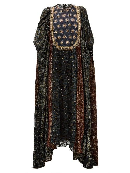 Matchesfashion.com Biyan - Ismarella Crystal Embellished Devor Velvet Gown - Womens - Black