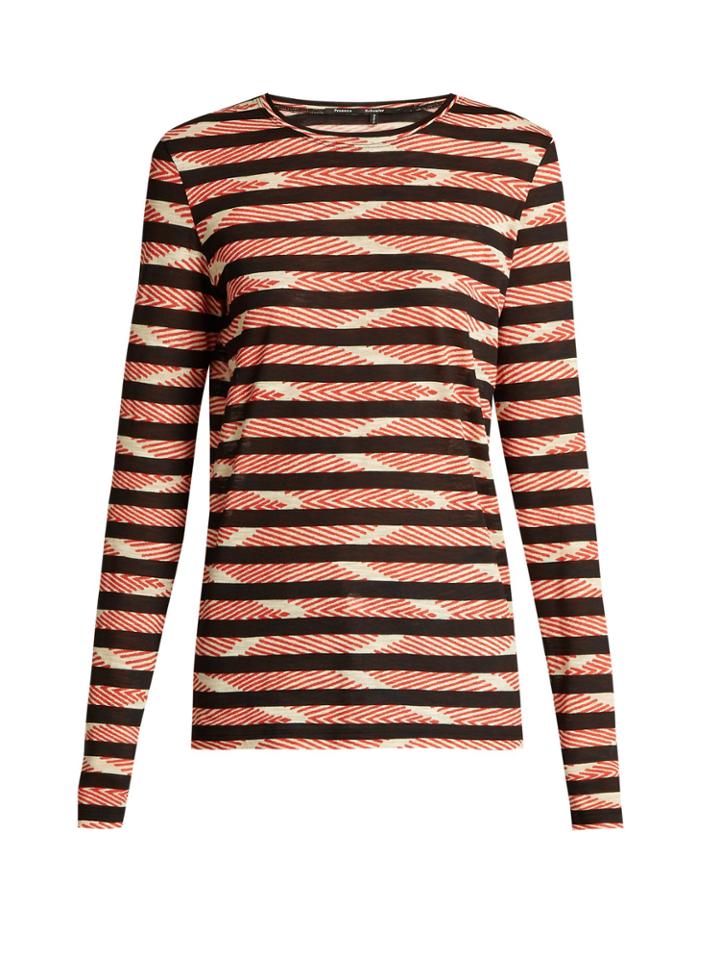 Proenza Schouler Striped Long-sleeved Cotton T-shirt